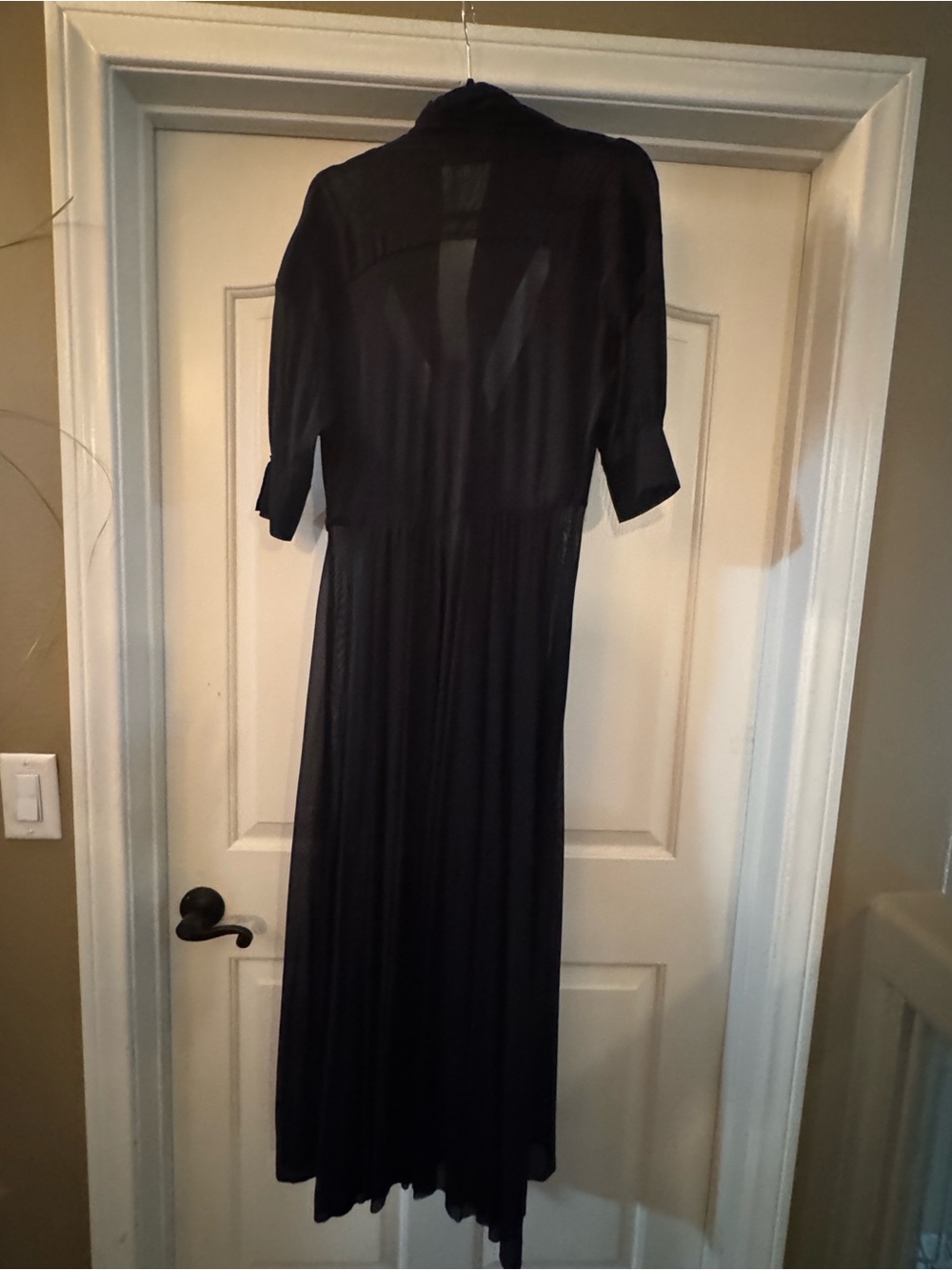 Norma Kamali Sheer Black Chiffon Duster Cardigan
3/4 sleeve - Picture 4 of 8